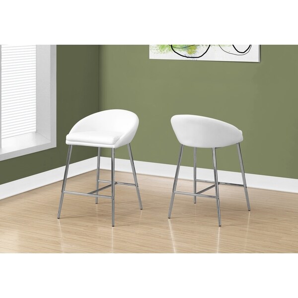 Barstool - 2Pcs / Chrome Base / Counter Height