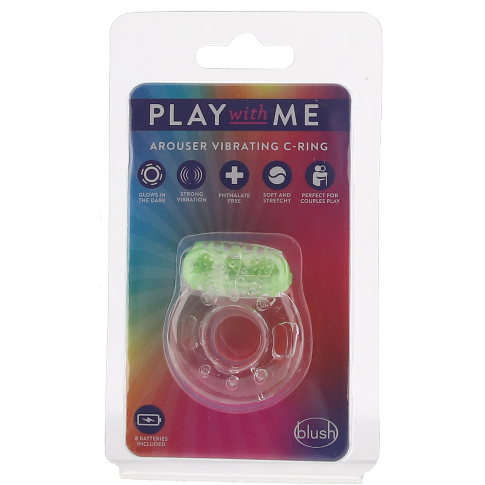 Play With Me Arouser Vibrating C-Ring in Green