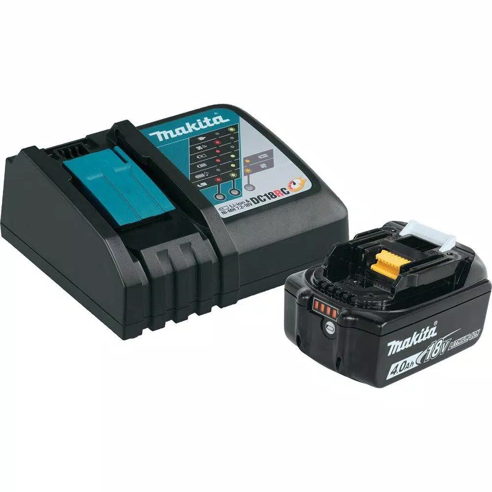 Makita 18-Volt LXT Lithium-Ion High Capacity Battery Pack 4.0Ah with Fuel Gauge and Charger Starter Kit and#8211; XDC Depot