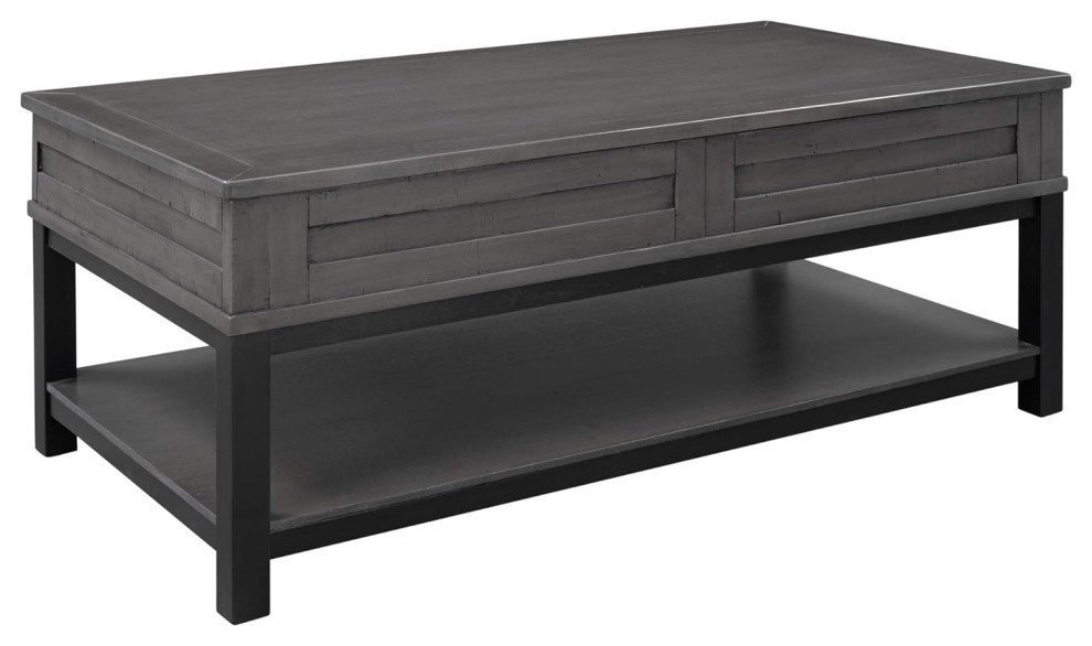 Modern Coffee Table  Open Shelf  ampRectangular Lifting Top With Inner Space  Grey   Modern   Coffee Tables   by Decor Love  Houzz