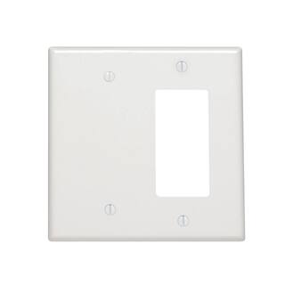 Leviton White 2-Gang 1-Toggle1-Blank Wall Plate (1-Pack) 002-80608-00W