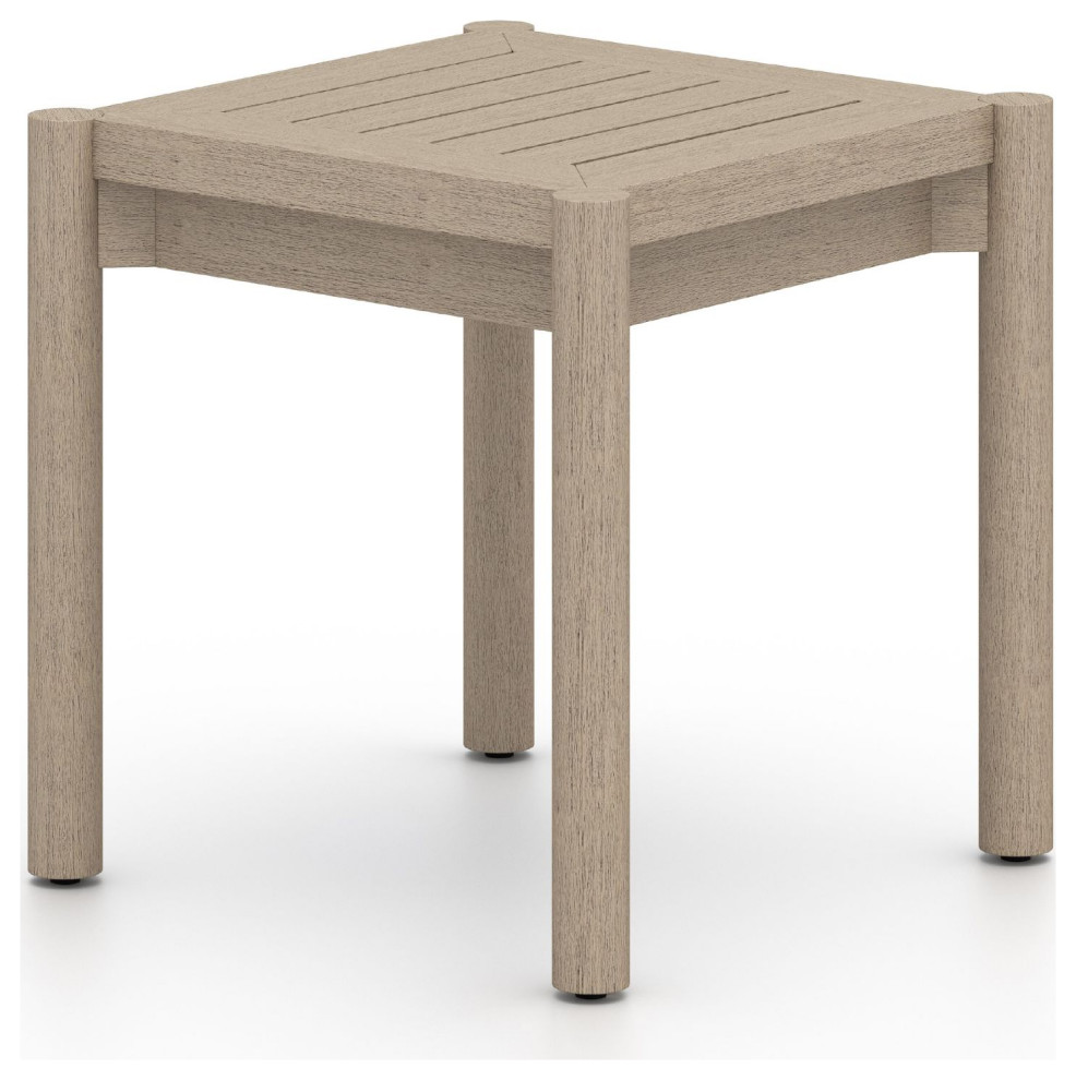 Nelson Washed Brown Outdoor End Table   Transitional   Outdoor Side Tables   by Zin Home  Houzz