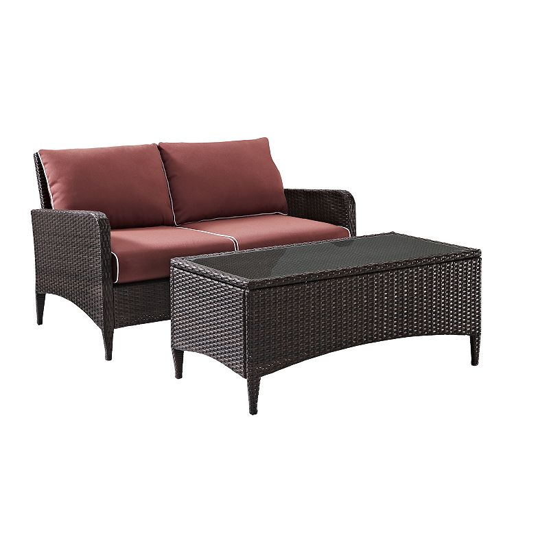 Crosley Kiawah 2-Piece Outdoor Wicker Conversation Set