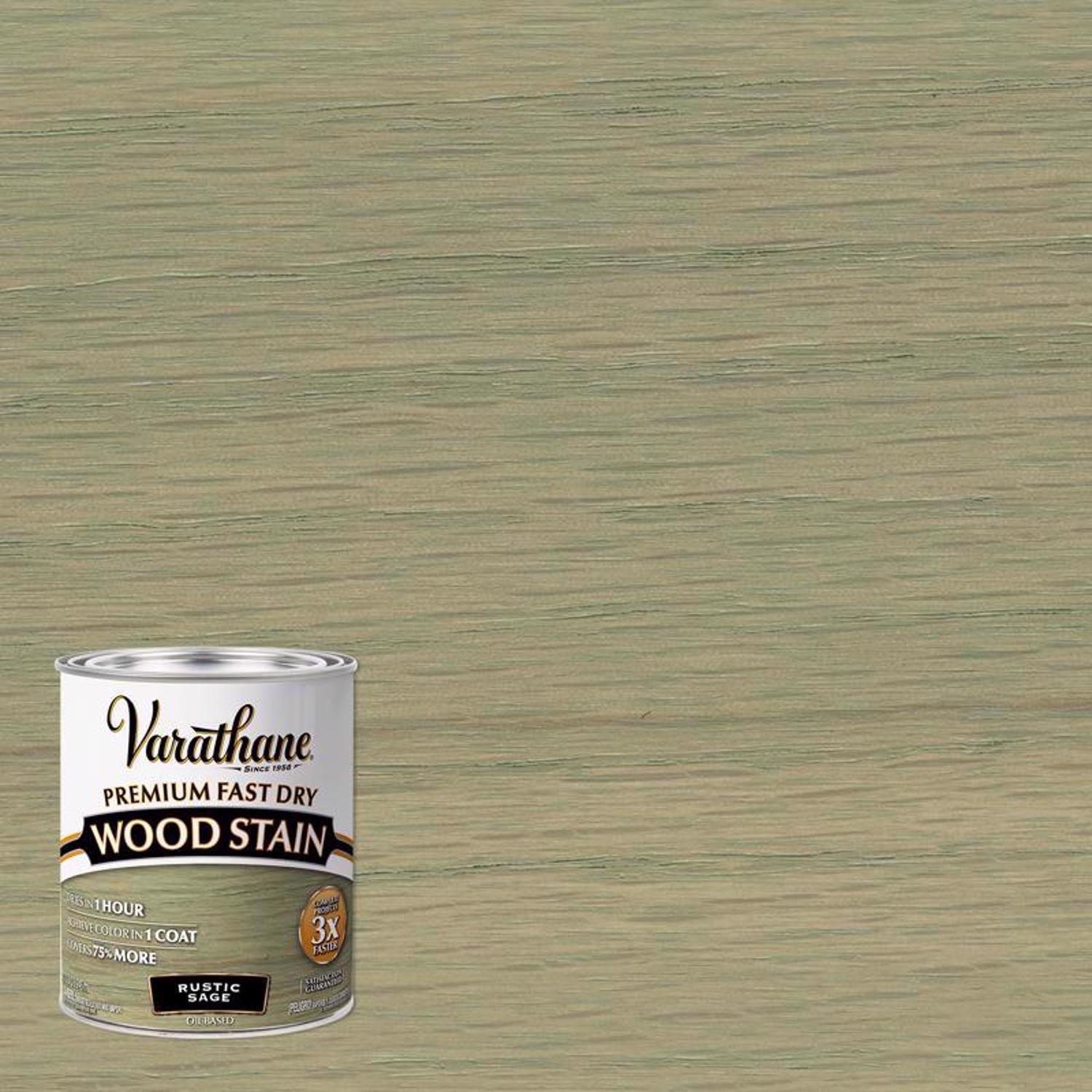 Varathane Semi-Transparent Gloss Rustic Sage Oil-Based Urethane Modified Alkyd Wood Stain 1 qt