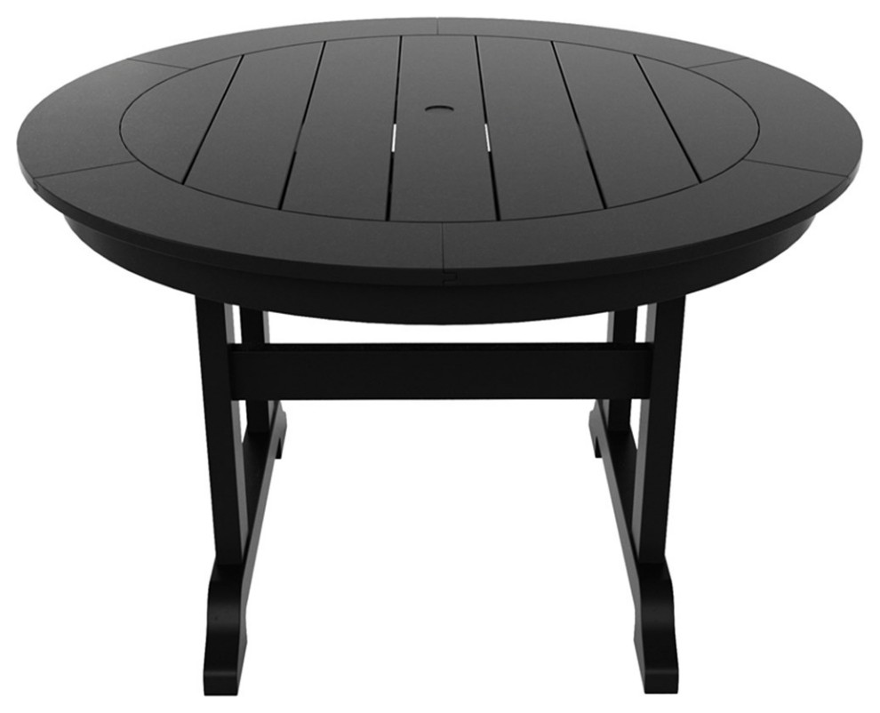 Paradise 47 quotRound HDPE Plastic Outdoor Dining Table   Transitional   Outdoor Dining Tables   by Homesquare  Houzz