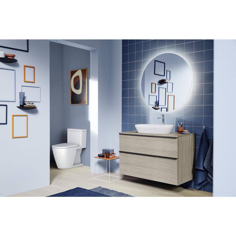 Duravit D-Neo 1-piece 1.28 GPF Single Flush Round Toilet in. White Seat Not Included 20080100U3