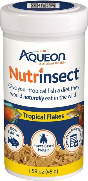 Aqueon Nutrinsect Fish Food Tropical Flakes， 1.59-oz