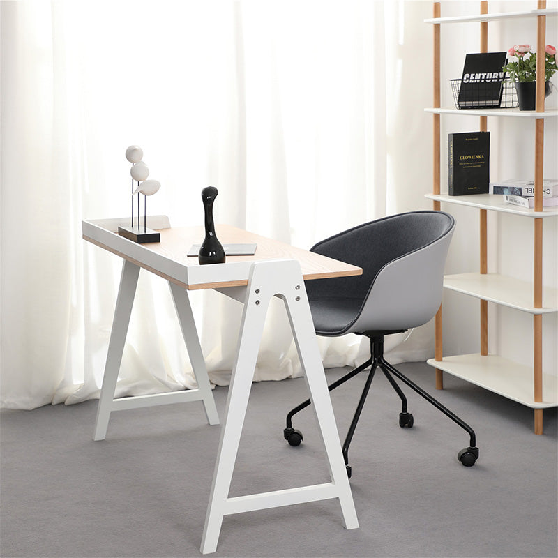 YARA Study Desk 118cm - White & Natural