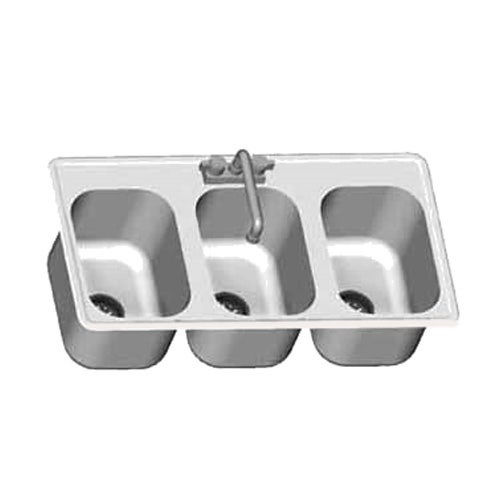 Eagle Group SR16-19-13.5-3 Drop-In Sink， three compartment， 16