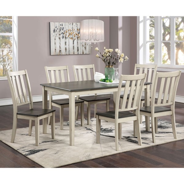 Furniture of America Hochter Farmhouse Antique White Wood Dining Chairs (Set of 2)