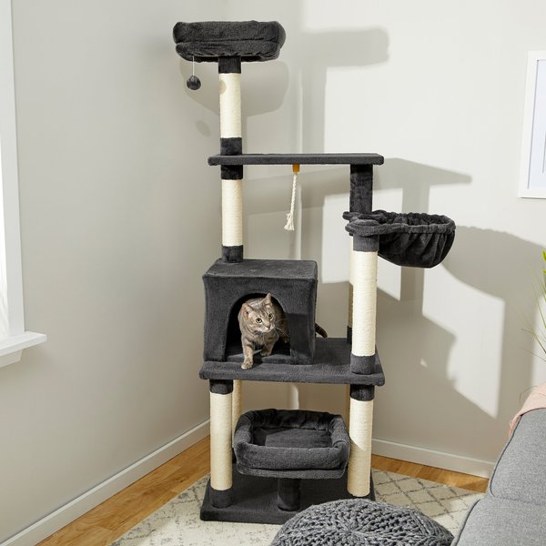 Frisco 66-in Cat Tree with Bed， Condo， Lounge Basket and Top Perch