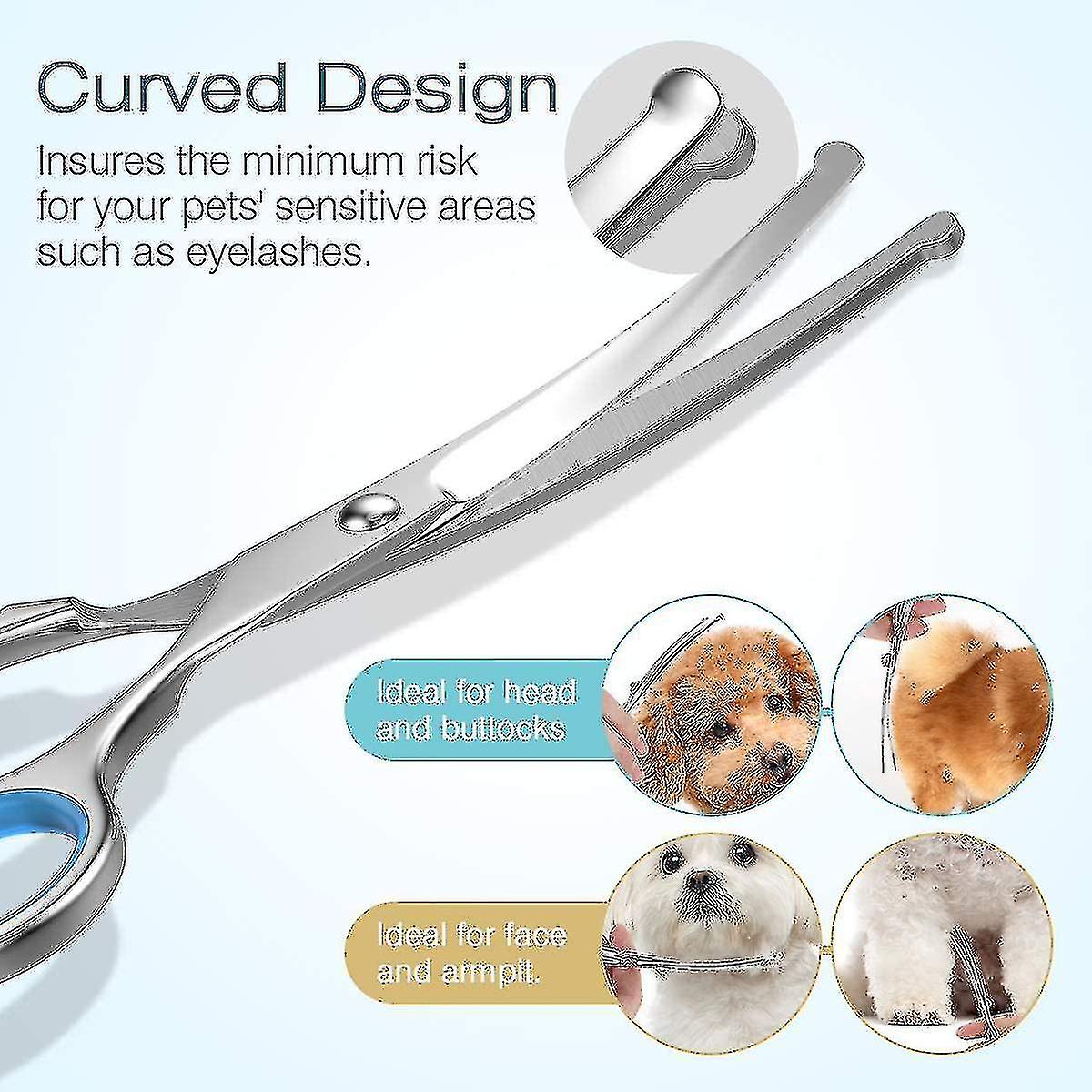 Dog Grooming Scissors Kit， Professional Safety Thinning Shears Comb