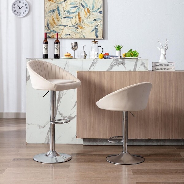 Modern Adjustable Counter Height Bar Stools 2pc