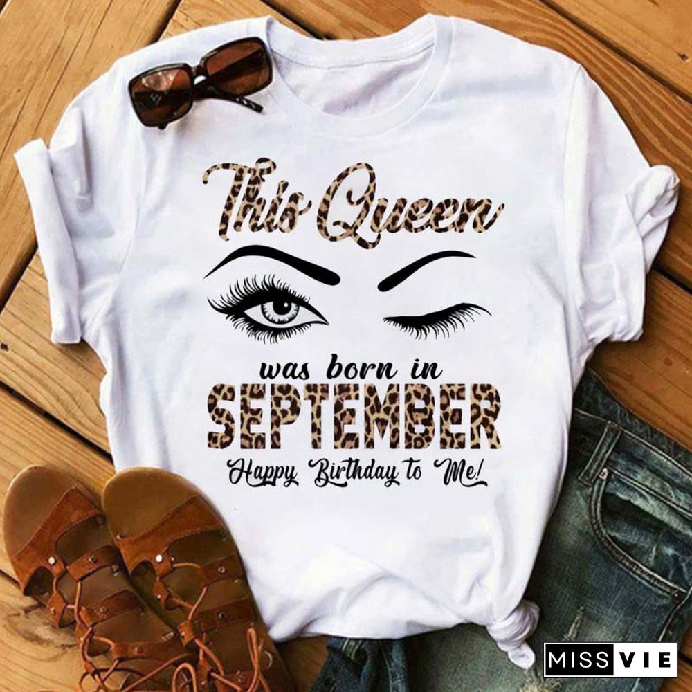 Maycaur New Fashion Birthday Tshirts Leopard Eyes Graphic Printed Women Black T-shirt Short Sleeve Ladies Tops Tee Birthday Gift