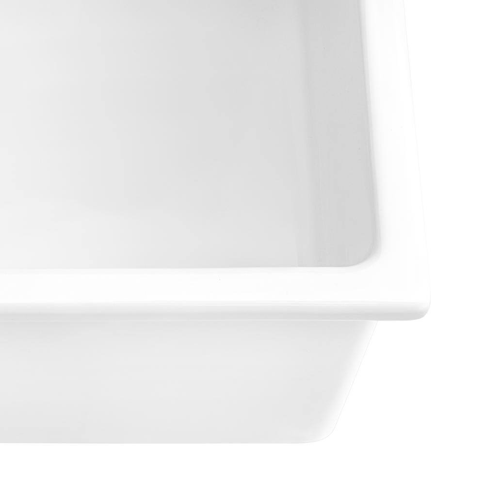 Ruvati 30 in. Single Bowl Dualmount Fireclay Kitchen Sink in White RVL3030WH