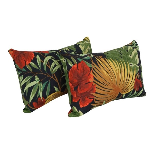 19-inch by 11-inch Outdoor Throw Pillows (Set of 2， Multiple Patterns) - 19 x 11