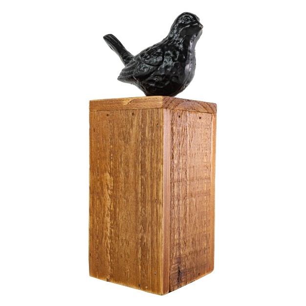 Black Bird Figure Cast Iron Wood amp Mdf Foreside Home amp Garden