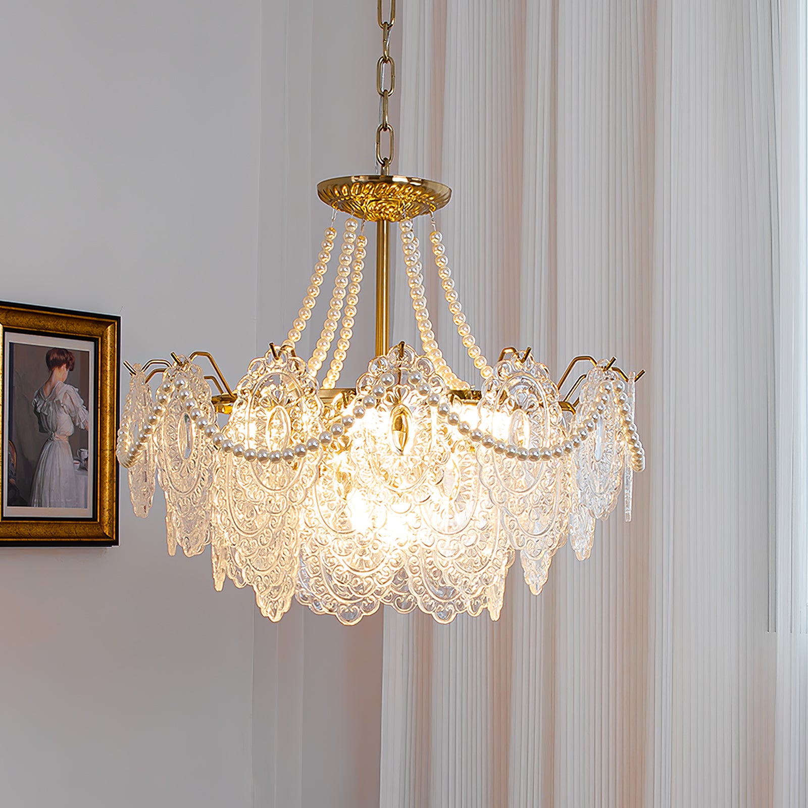 Pearls Glass Chandelier