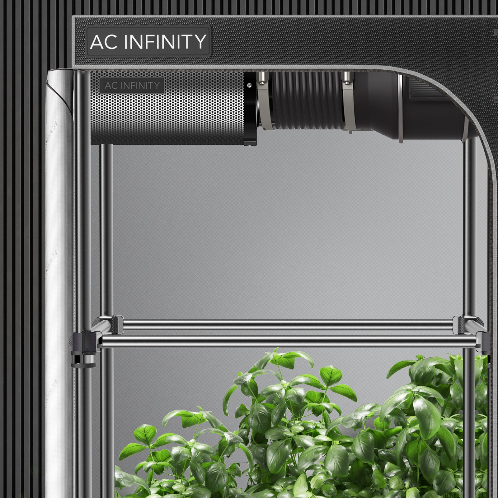 AC Infinity Grow Tent Mounting Bars 3x3’， Support Pole Steel Hanging Bars， High CFM Kit for 3x3 Indoor Grow Tents