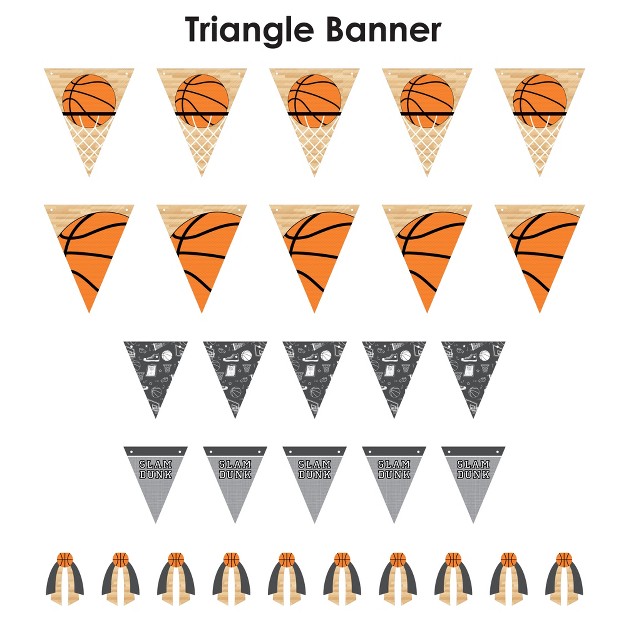 Big Dot Of Happiness Nothin x27 But Net Basketball Diy Baby Shower Or Birthday Party Pennant Garland Decoration Triangle Banner 30 Pieces