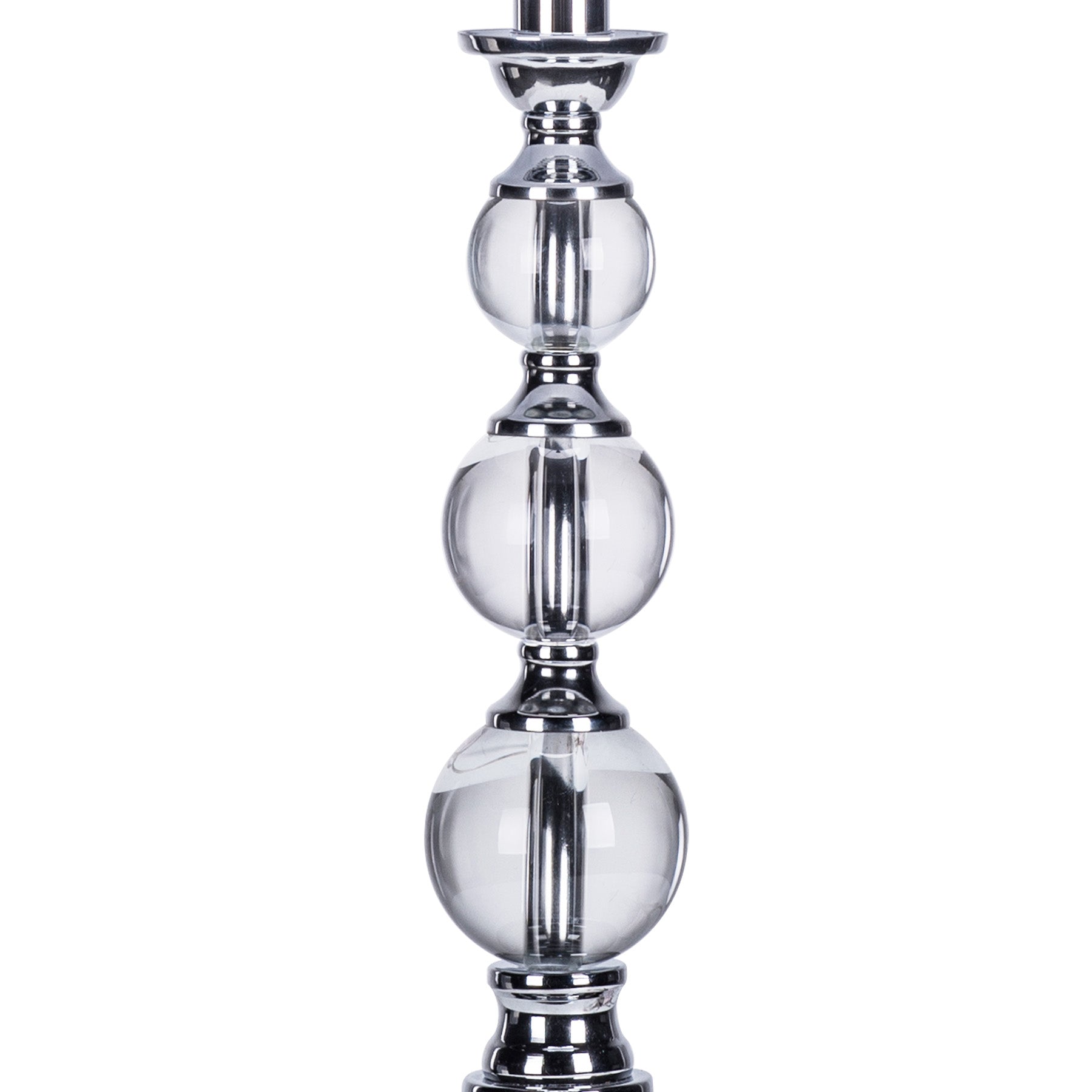 Banyan Table Lamp Stacked Crystal Ball with White Linen Hardback Shade Set of 2