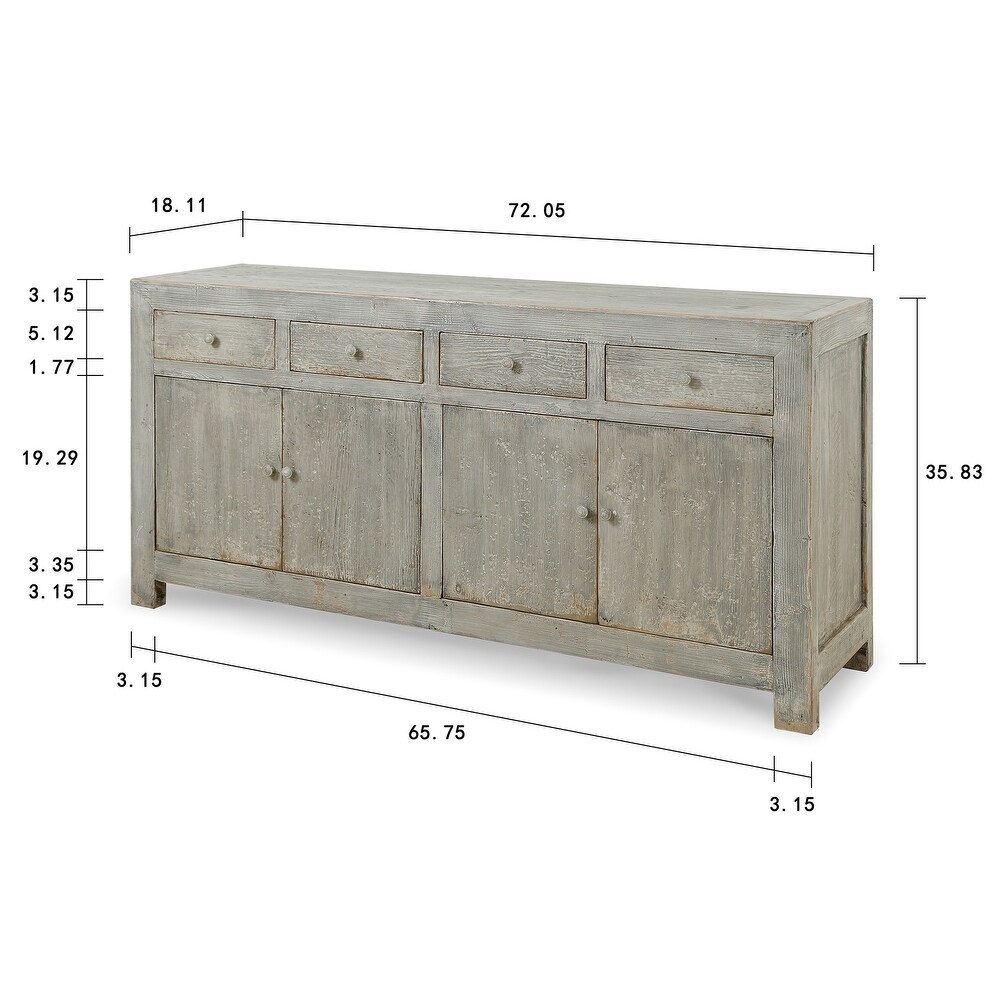 Artissance Storage Buffet w/4 Drawers and 4 Doors  Gray Wash Finish