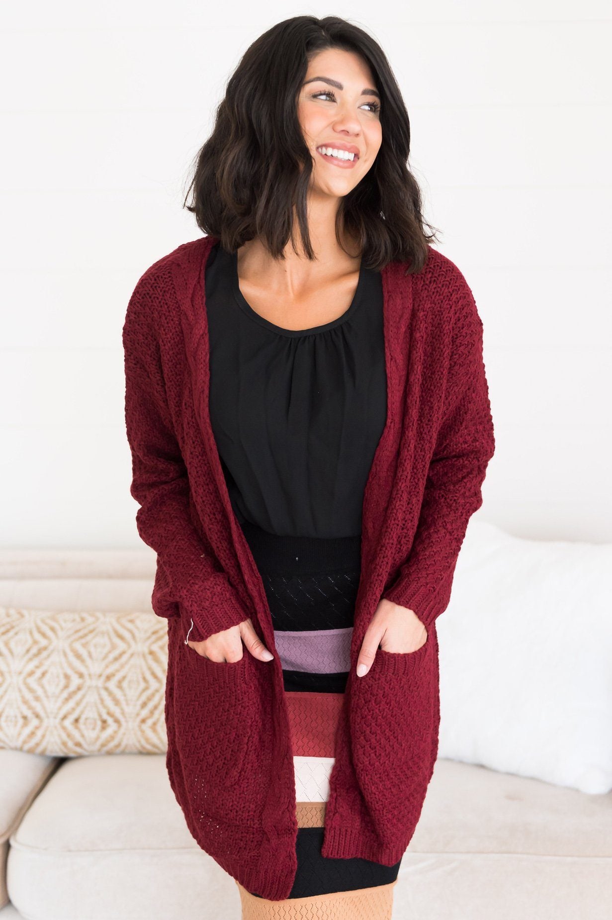 Warm & Cozy Modest Pocket Cardigan