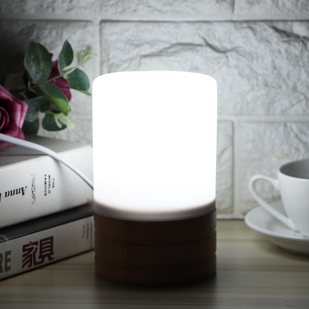 Wooden Color Changing Night Light Bedside Table Lamp With Remote Us Plug 110-220v