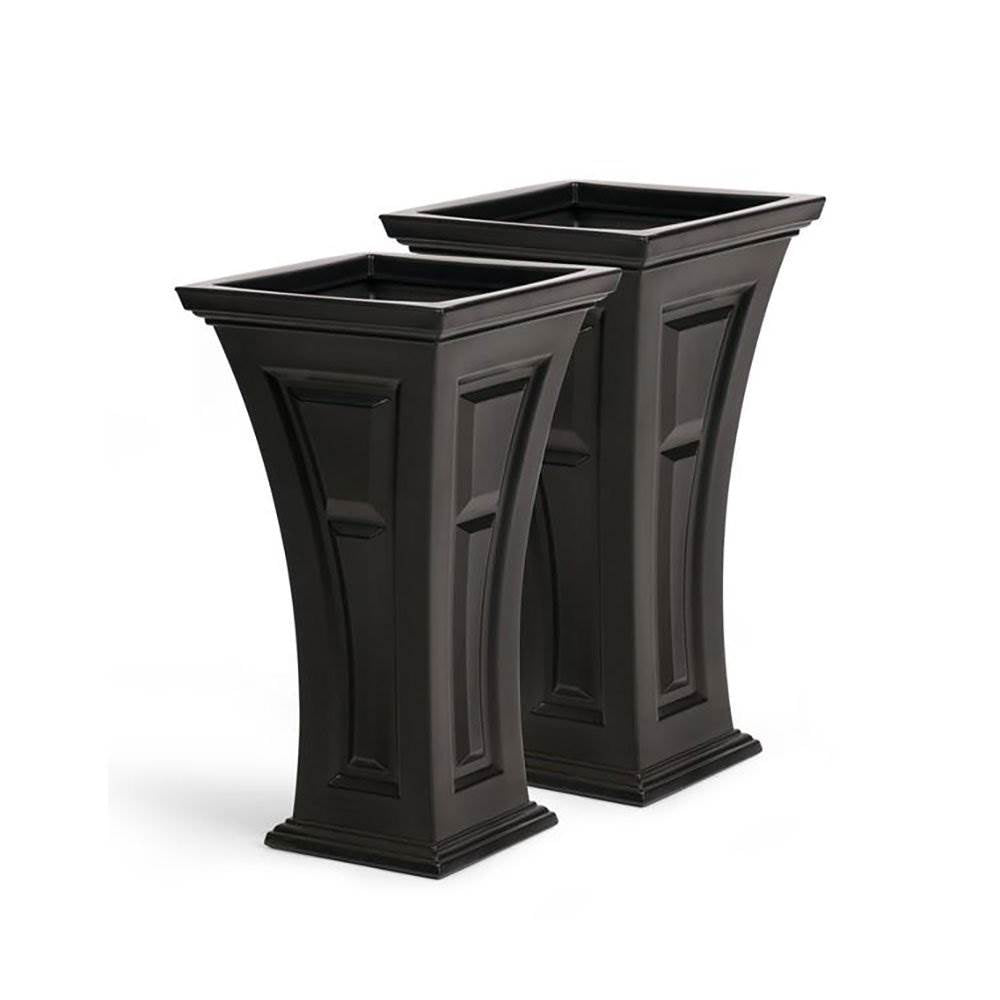 Heritage Self Watering Large Tall Outdoor Garden Patio Planter Pot, 2 Pack