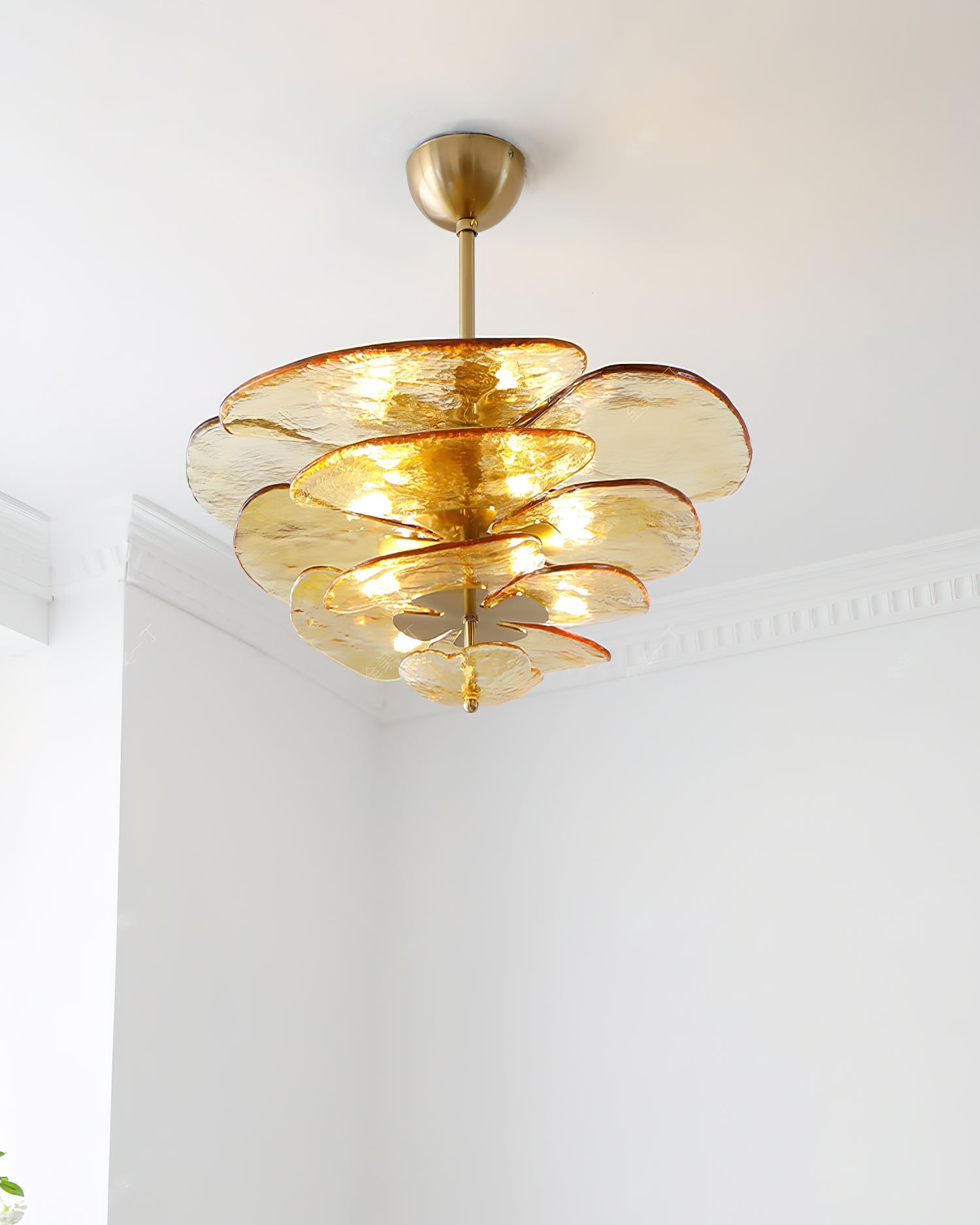 Petals Gold Murano Chandelier