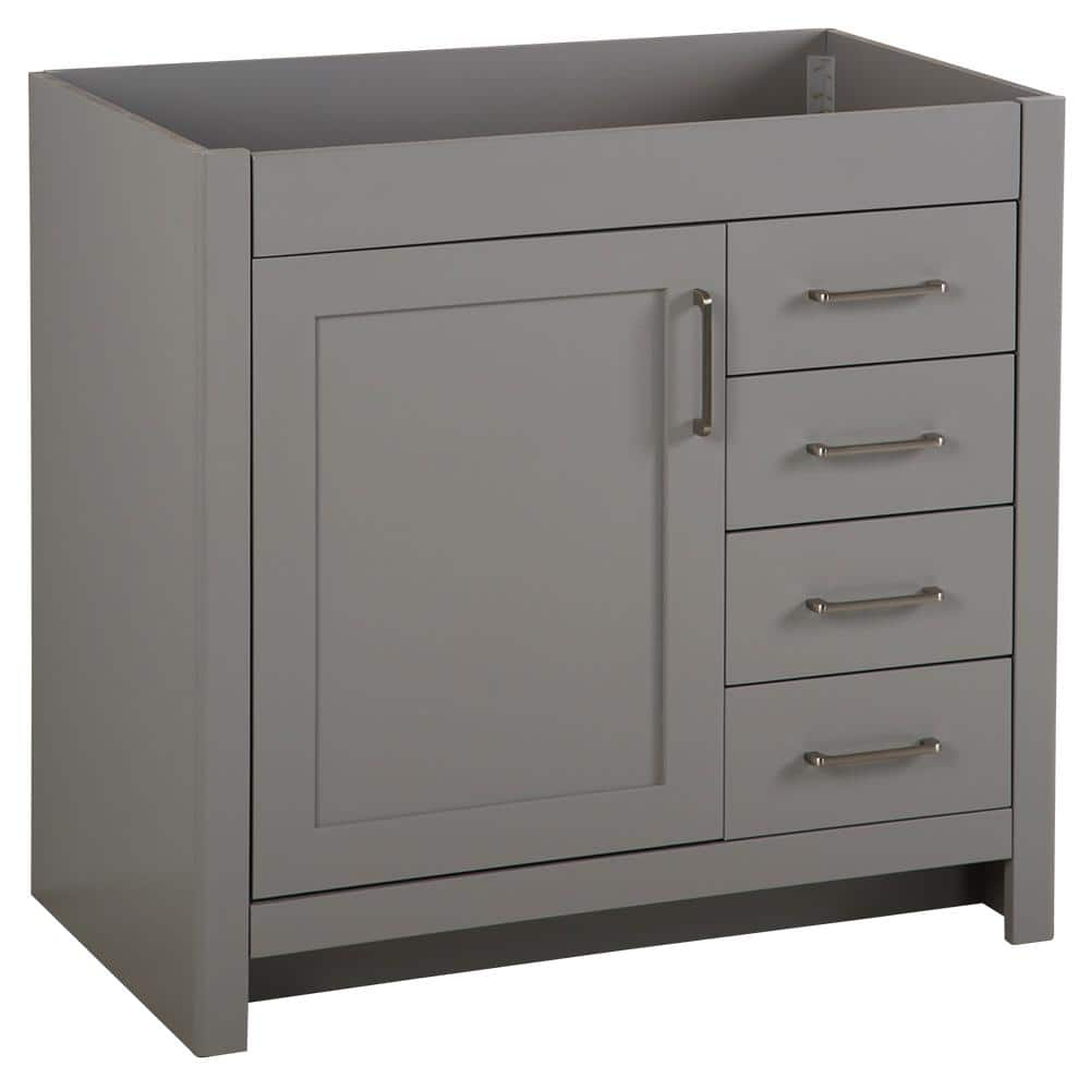 Home Decorators Collection Westcourt 360 in W x 217 in D x 342 in H Bath Vanity Cabinet without Top in Sterling Gray