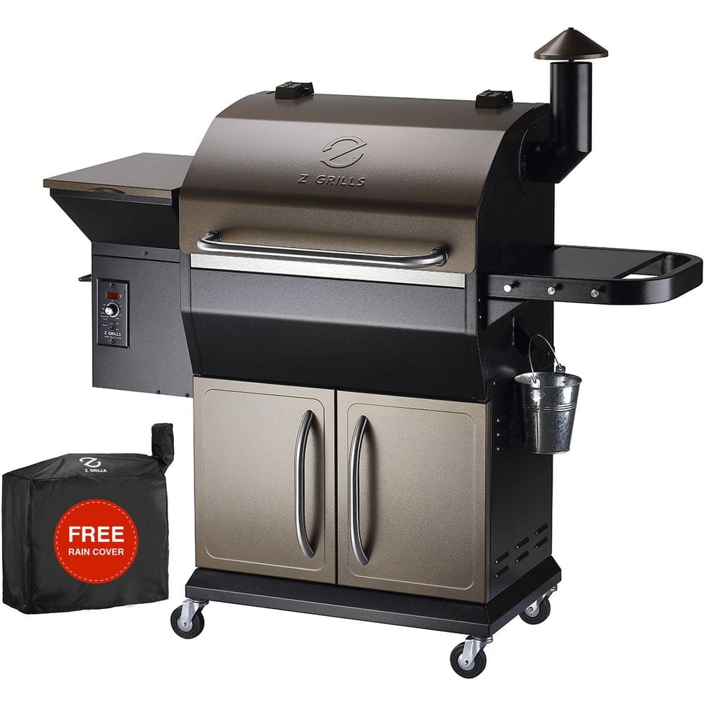 Z GRILLS 1060 sq. in. Pellet Grill and Smoker with cabinet storage, Bronze ZPG-1000D