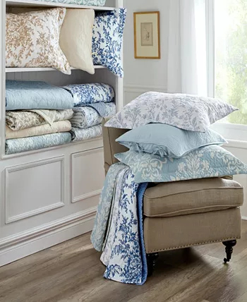 Laura Ashley Felicity Cotton Reversible 2 Piece Quilt Set， Twin