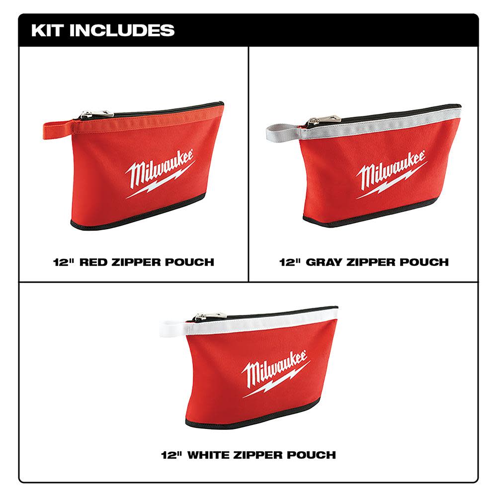 3 pk Zipper Pouches ;