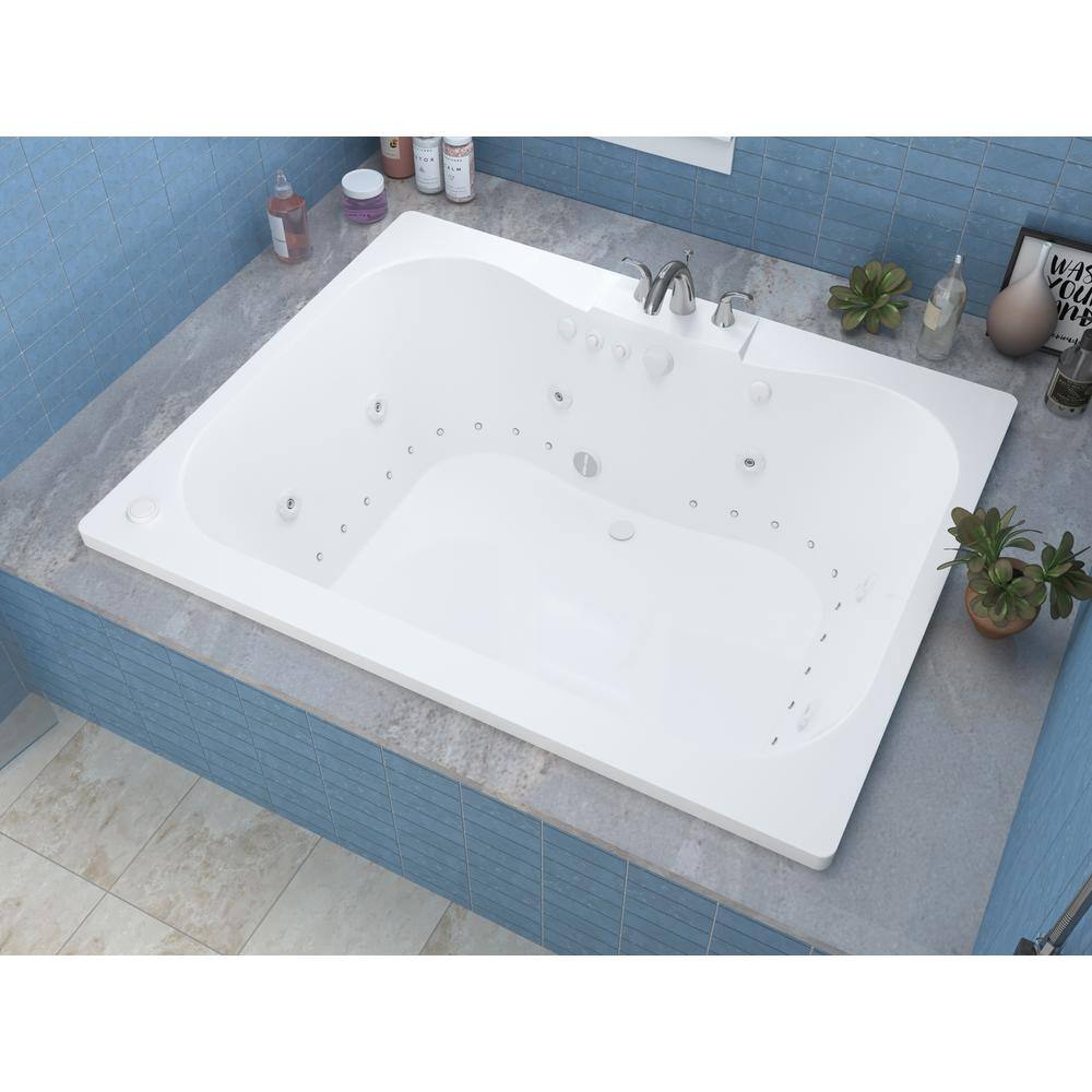 Universal Tubs Rhode 5 ft. Rectangular Drop-in Whirlpool and Air Bath Tub in White HD4060NDR