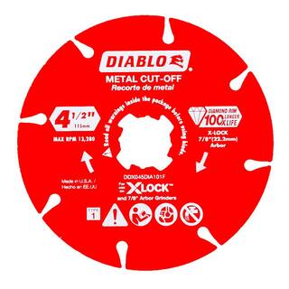 DIABLO 4.5 in. Diamond Rimmed Disc for Metal Cutting with X-Lock and 78 in. Arbor Angle Grinders DDX045DIA101F