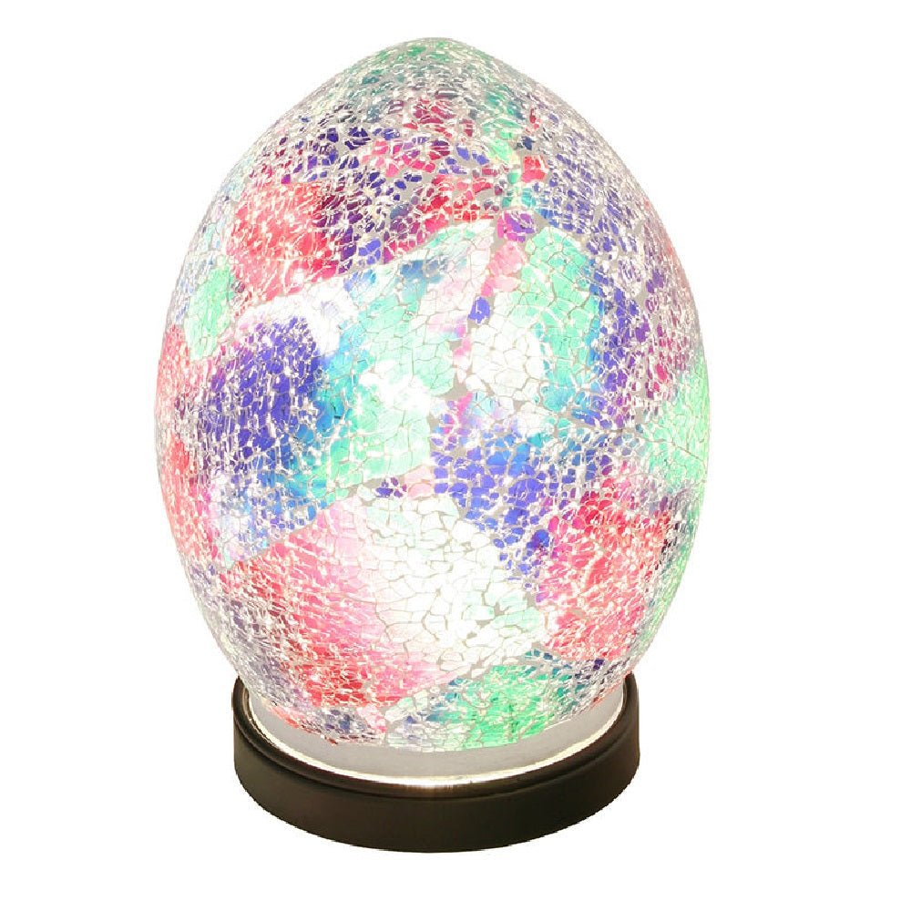 Febland LM77PK Pink Mosaic Glass Vintage Egg Table Lamp 20cm