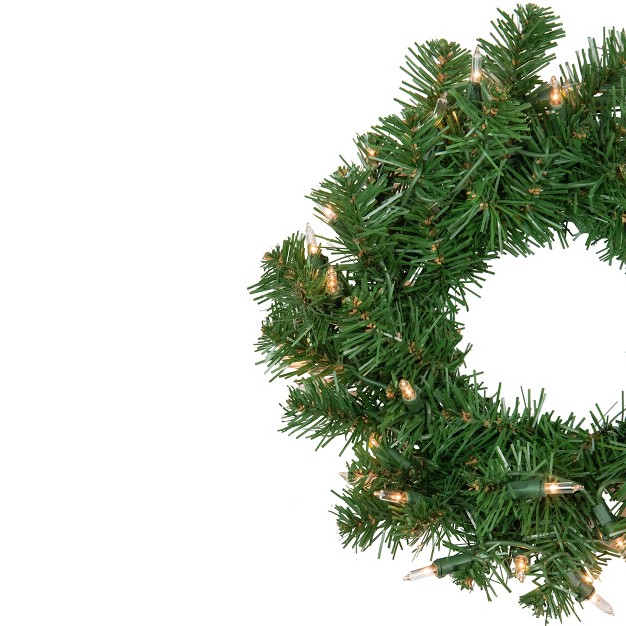 Northlight Pre lit Deluxe Dorchester Pine Artificial Christmas Wreath 12 inch Clear Lights