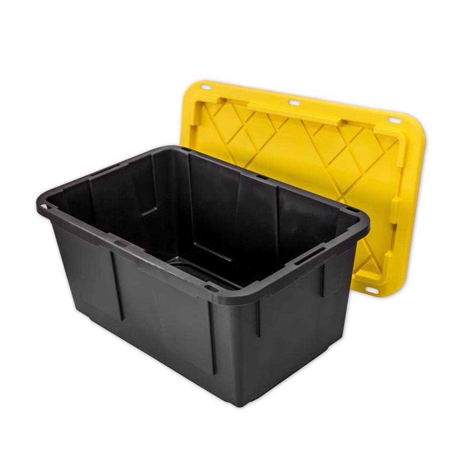 Greenmade 27 gal Black/Yellow Storage Tote 14.7 in. H X 20.4 in. W X 30.4 in. D Stackable