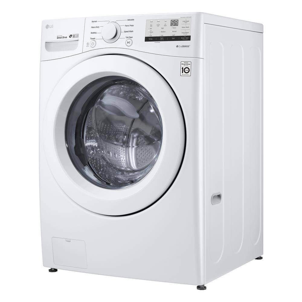 LG 4.5 Cu. Ft. Stackable Front Load Washer in White with Coldwash Technology WM3400CW