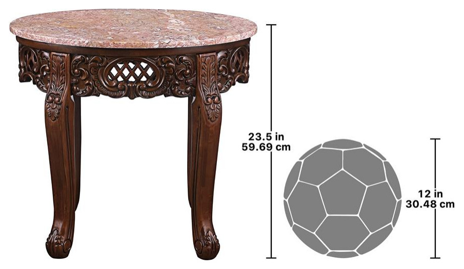 Design Toscano Chantret Marble Topped Side Table   Victorian   Side Tables And End Tables   by Kolibri Decor  Houzz