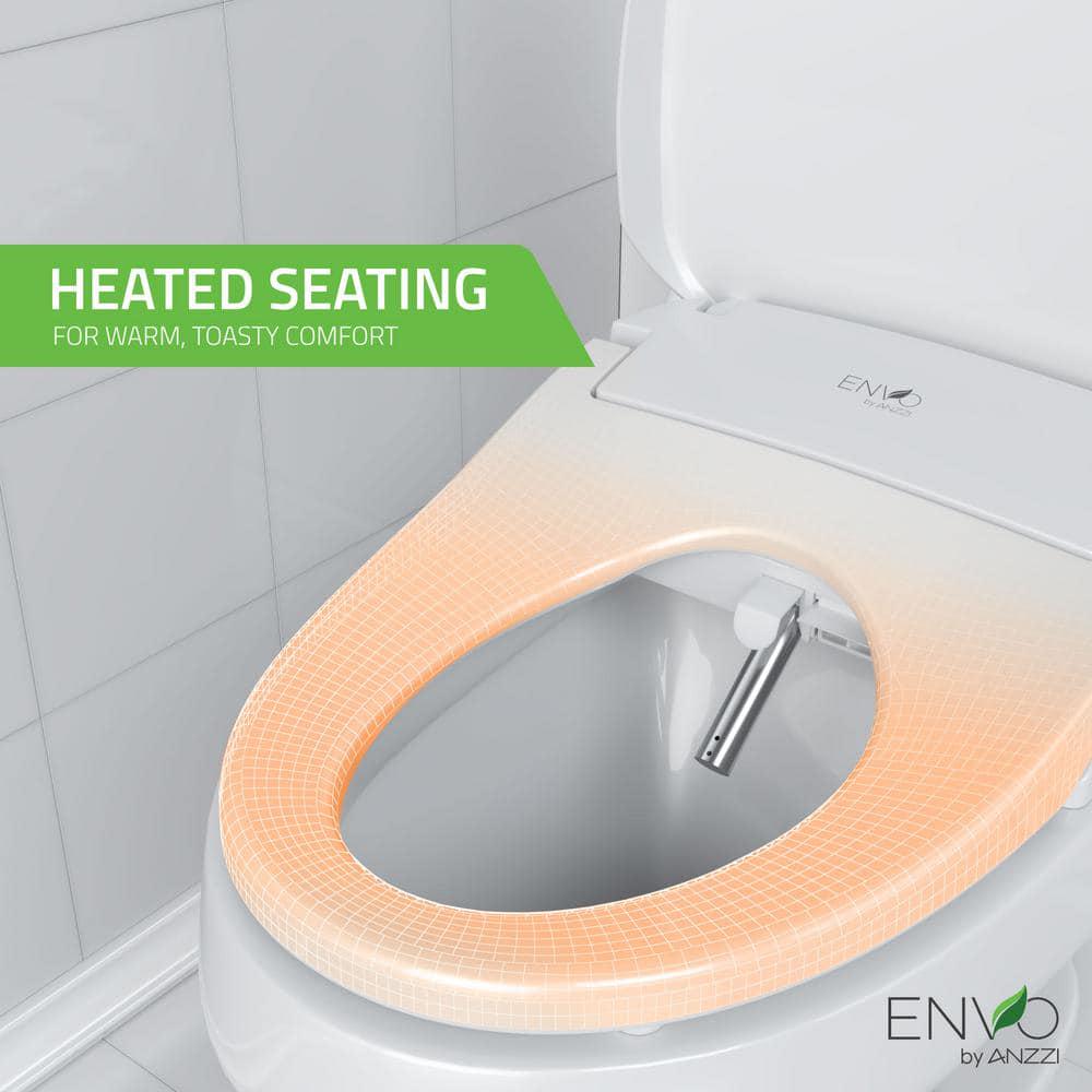 ANZZI Envo Shore Smart Electric Bidet Seat for Elongated Toilet in White with Remote Control and Heated Seat