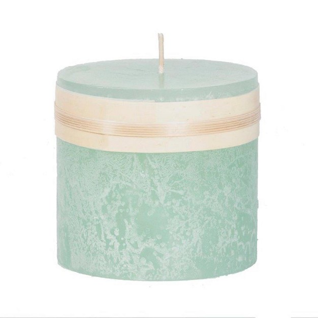 Aqua Blue Traditional Cylindrical Outdoor Pillar Candle