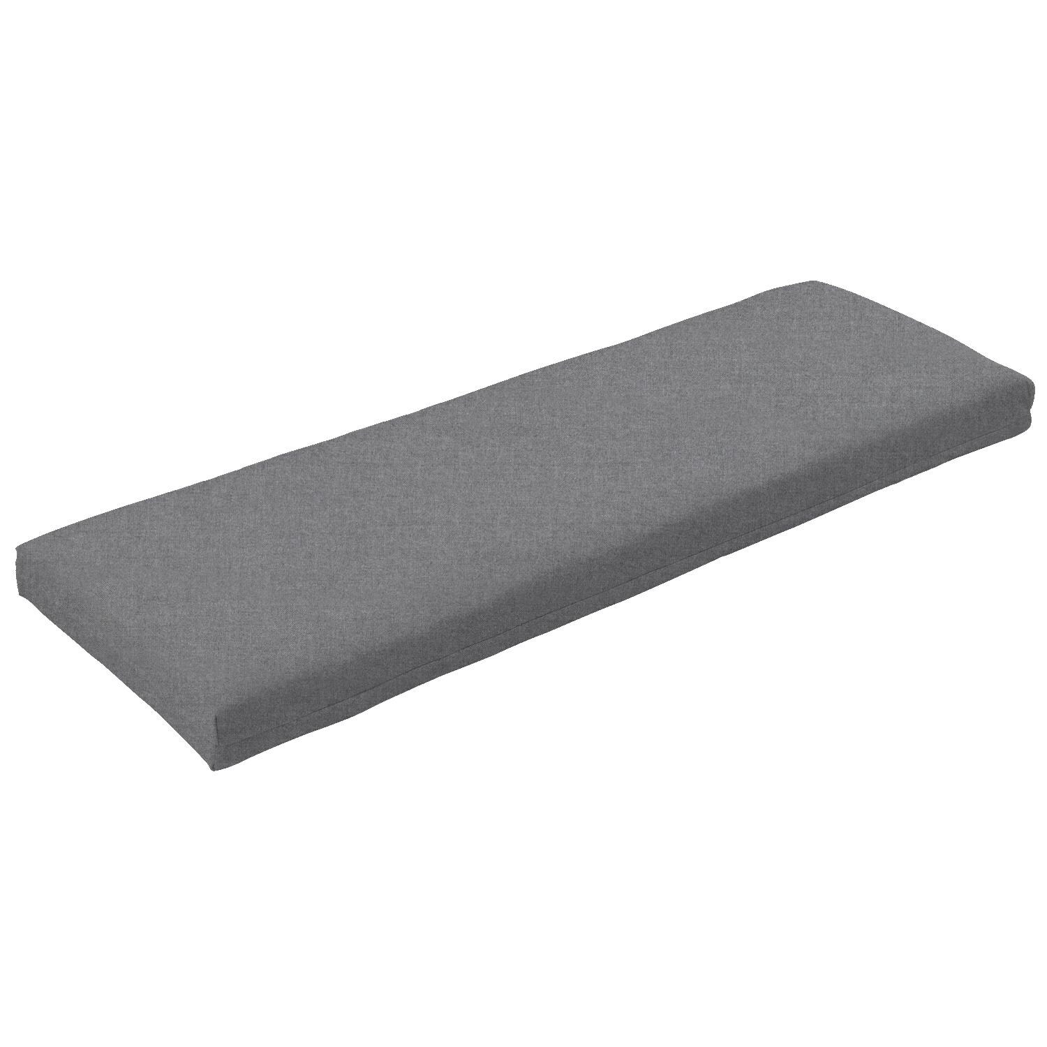 Sunbrella Cast Slate Large Outdoor Replacement Bench Cushion W/ Knife Edge By Signature