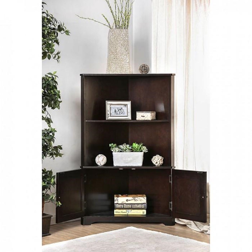 Wooden 3 Tier Bookshelf with Cabinet