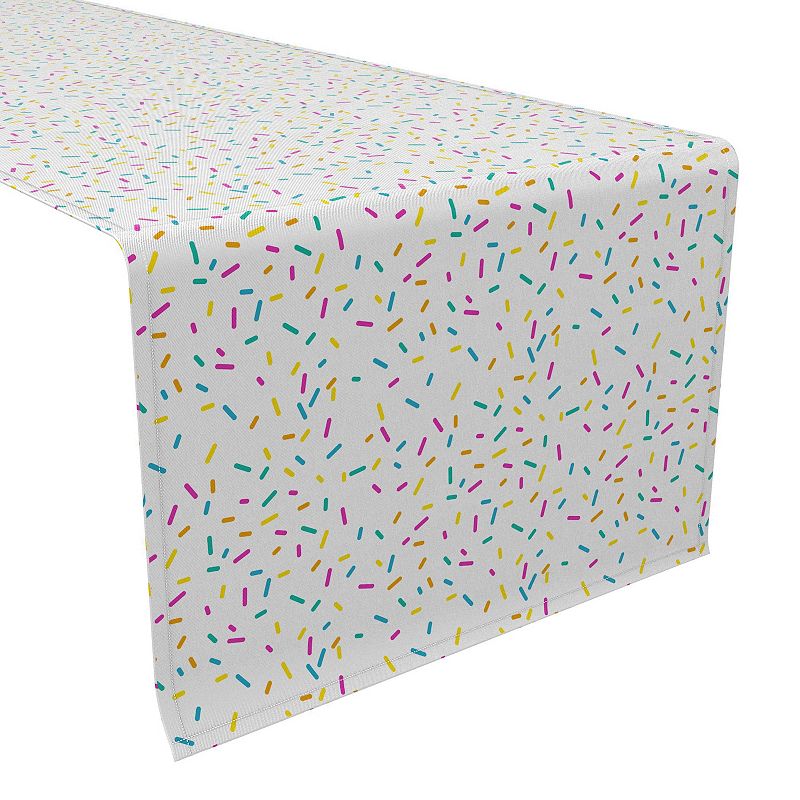 Table Runner， 100% Cotton， 16x72， Sprinkles on White