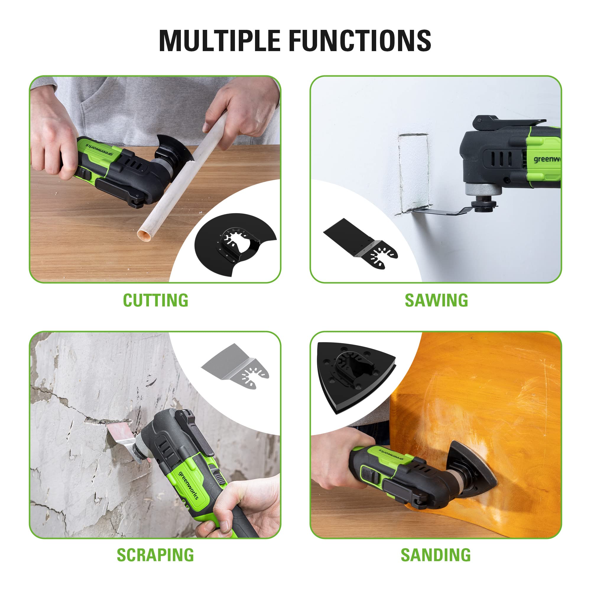 24V Cordless Battery Multi-Tool w/ (1) 2.0Ah USB Battery  Charger