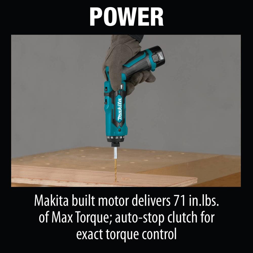 7.2V Lithium-Ion Cordless 1/4 Hex Driver-Drill Kit with Auto-Stop Clutch ;