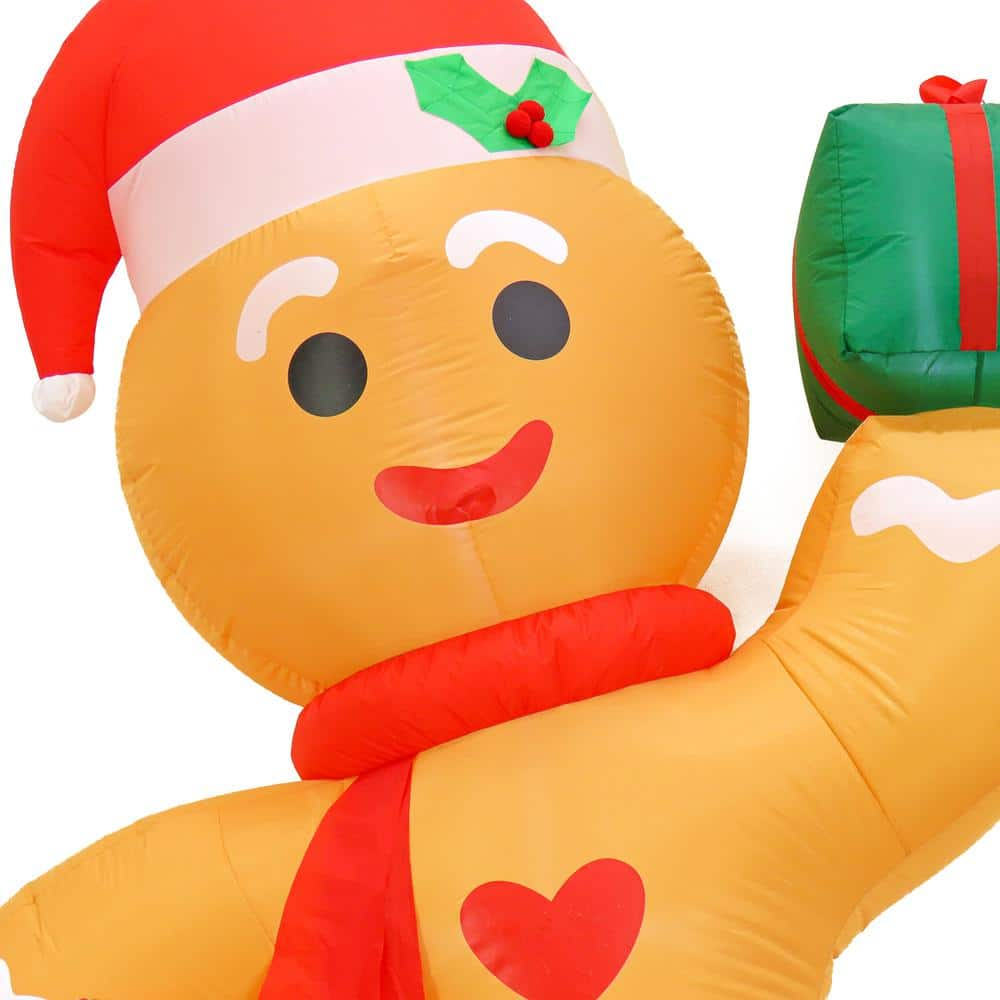  First Traditions - 8 ft. Inflatable Blow Up Gingerman with 6 Warm White LED Lights FRT100-JAY10224