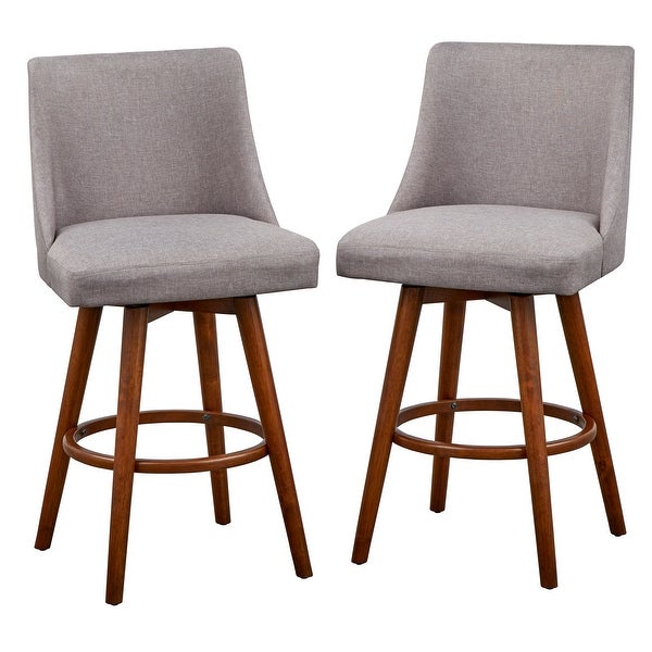 Lifestorey Derby Solid Wood Swivel Counter Stools (Set of 2)